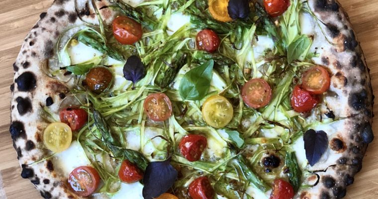 The Spring Nest | Asparagus & Cherry Tomato Pizza with Pistachios & Lemon Zest