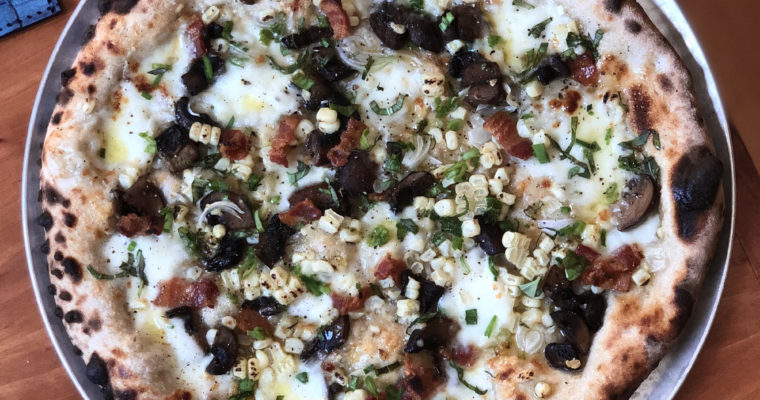 Summer Corn, Bacon & Mushroom Pizza